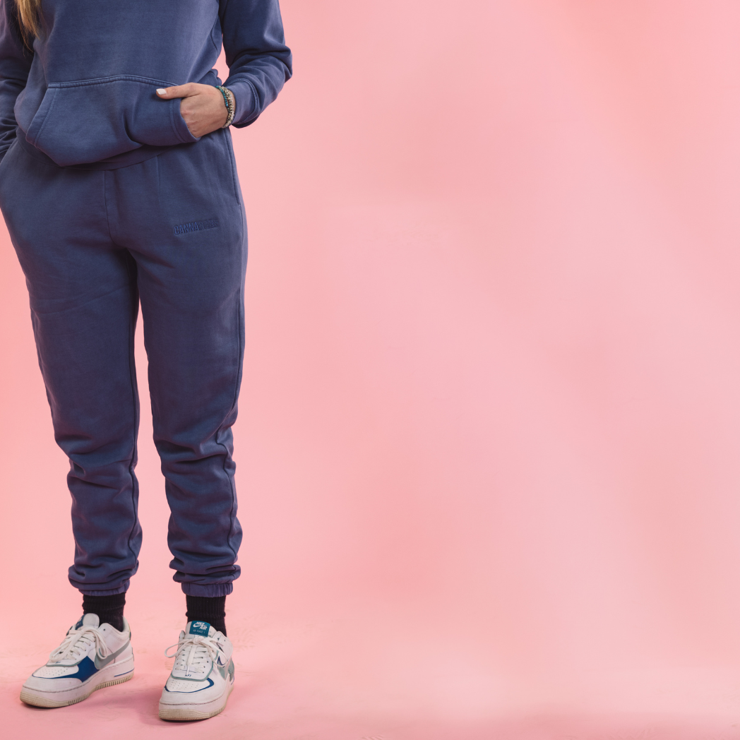 Cannababe Track Pants - Faded Blue