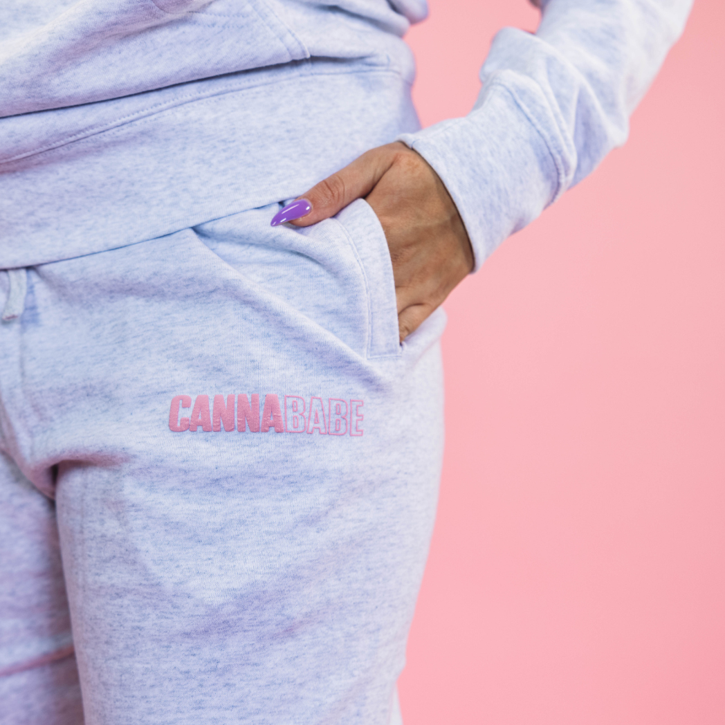 Cannababe Track Pants - White Heather