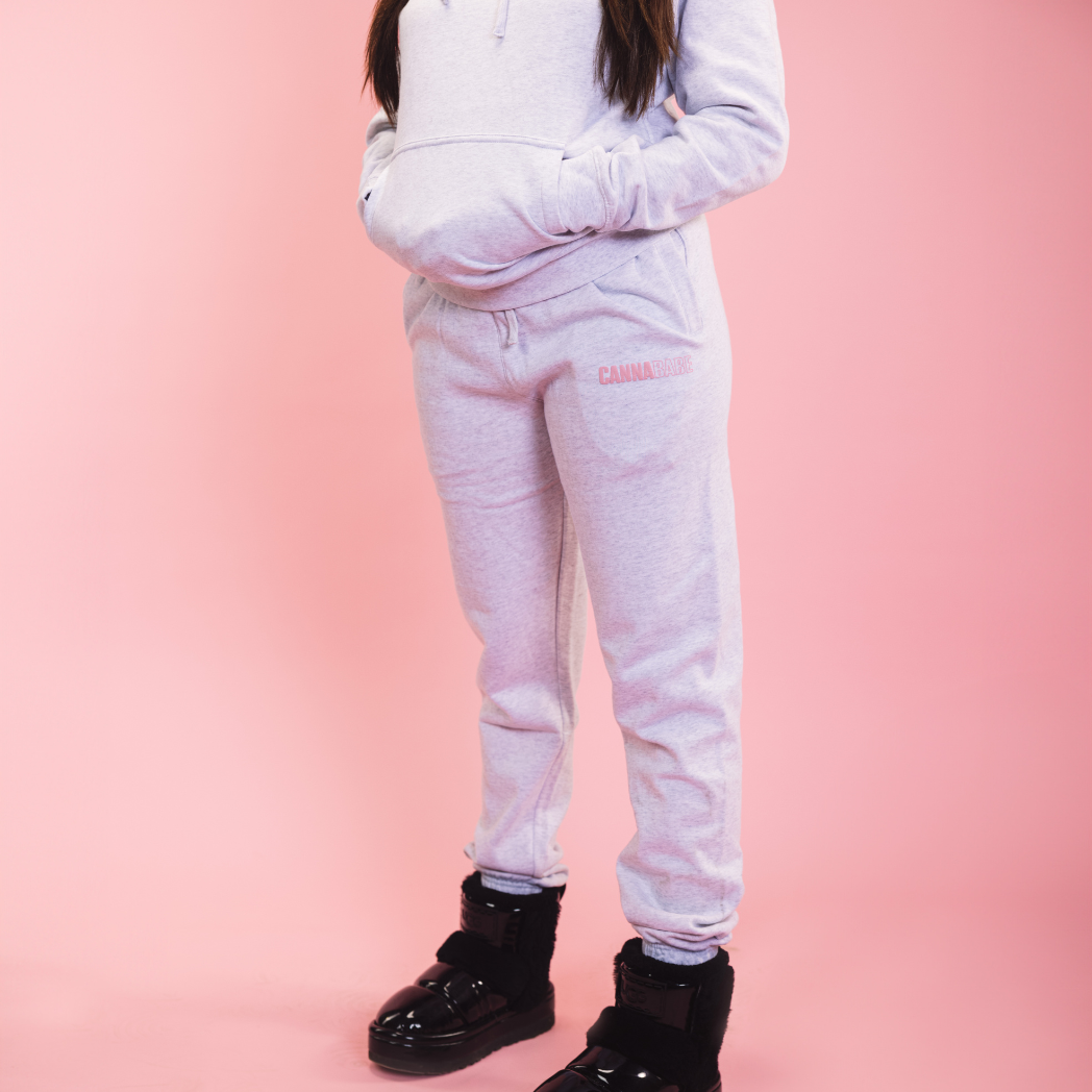 Cannababe Track Pants - White Heather